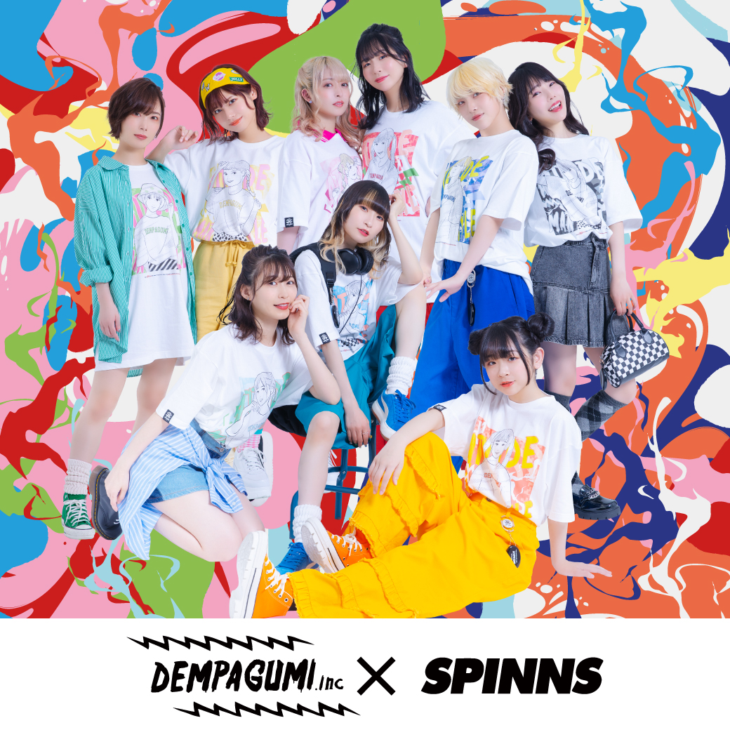 でんぱ組.incとのコラボレーションアイテム販売決定!新体制後第2弾はメンバーをストリート風に落とし込んだTシャツがメイン。2ショットチェキ撮影会も開催決定!