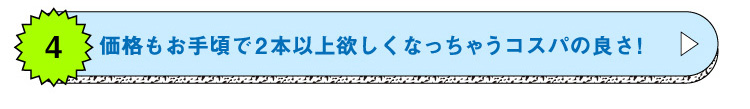 価格もお手頃 コスパの良さ