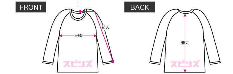 サイズガイド ラグランスリーブ