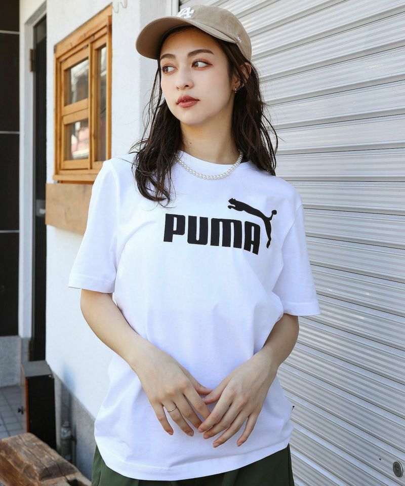 PUMA Tシャツ 半袖 フロントロゴ Lサイズ 白T 運動 ジム 宅配便配送 - トップス