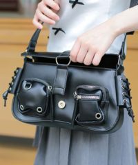 合皮ハンドバッグ/ショルダーバッグ/レースアップ | SPINNS WEB