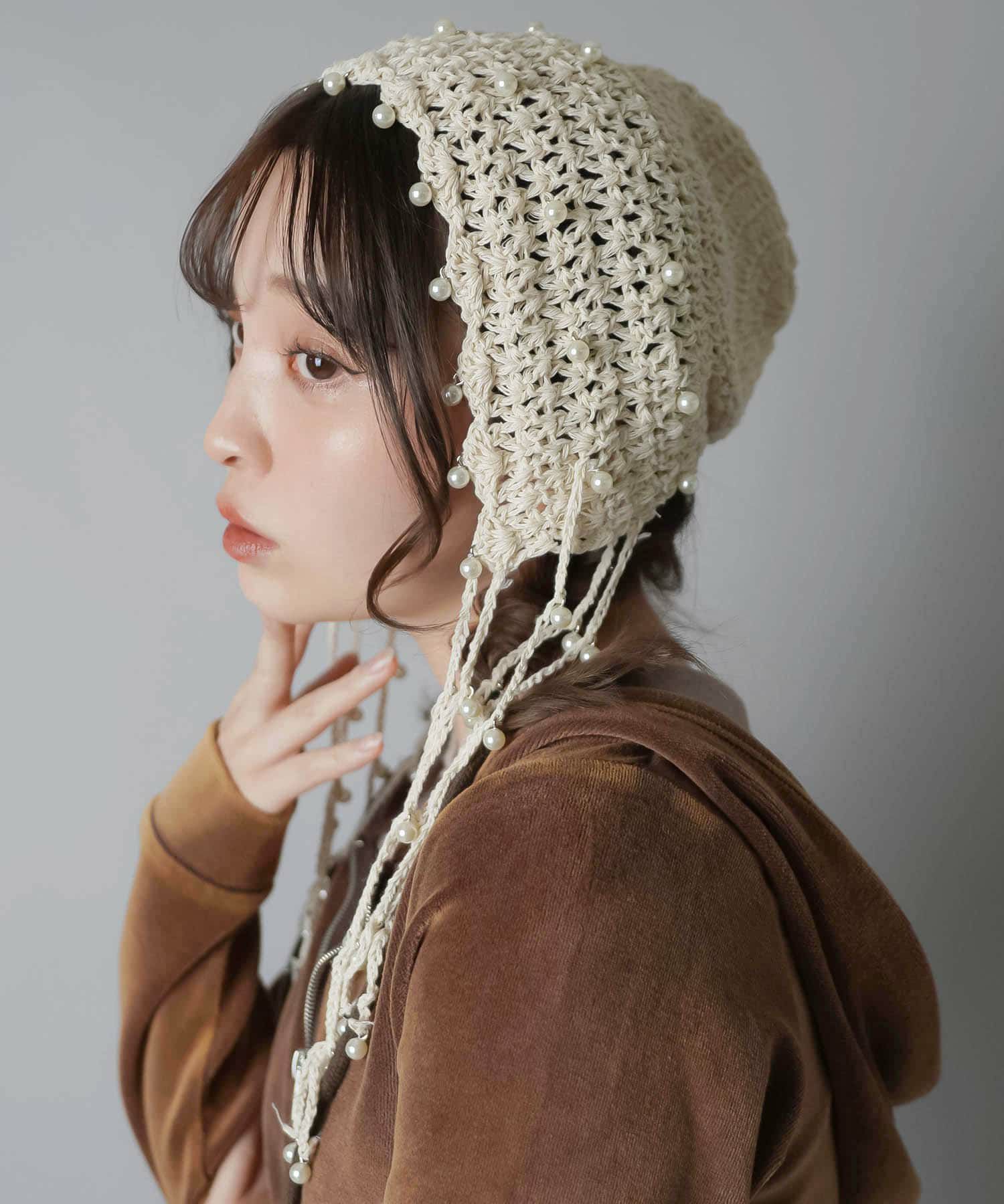 95%OFF】コットンニットキャップ/たれパール/#NEO森ガール＜メール便