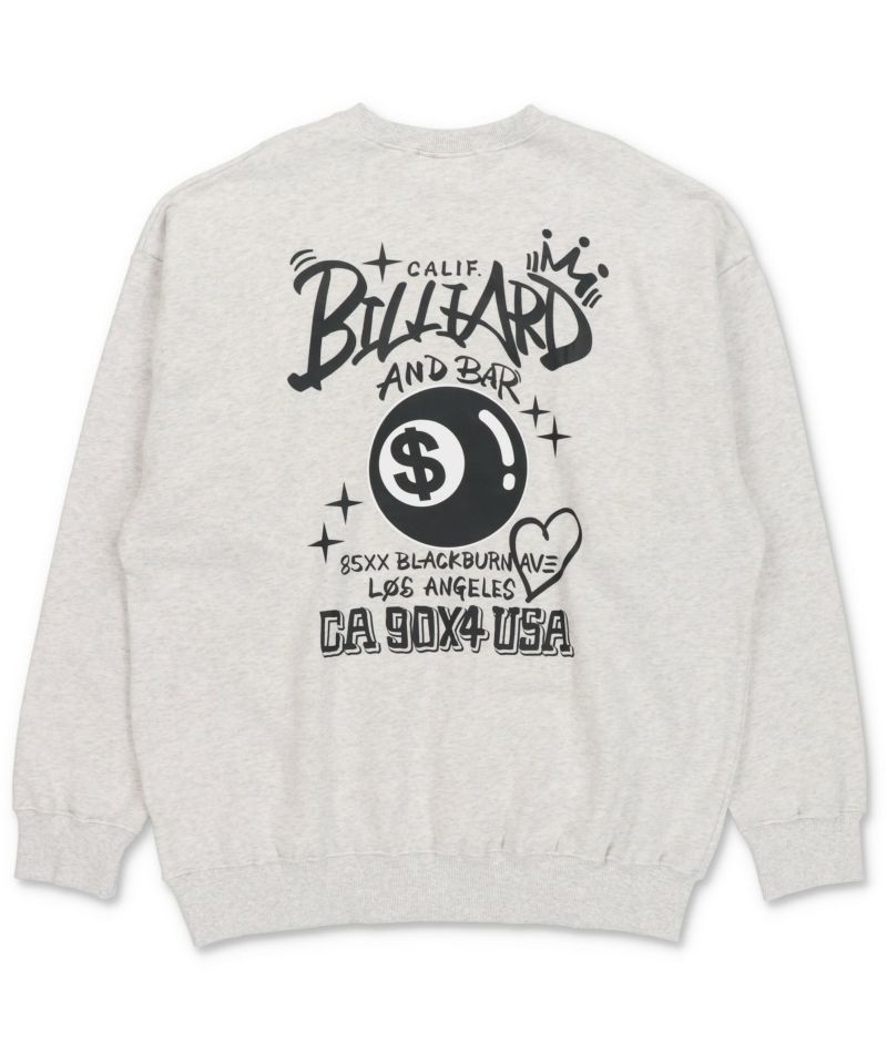 54%OFF】裏起毛バックプリントスウェット/8ボール | SPINNS WEB