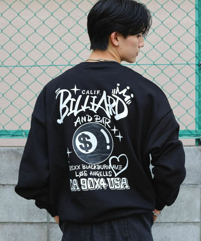裏起毛バックプリントスウェット/8ボール | SPINNS WEB STORE