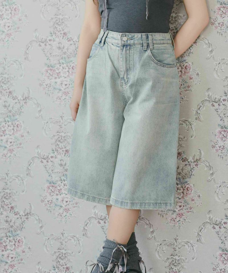 order ルーズデニム ハーフパンツ ヴィンテージ ショーツ 新品 XL ヴィンテージ加工デニムジョーツ/ハーフパンツ | SPINNS WEB STORE