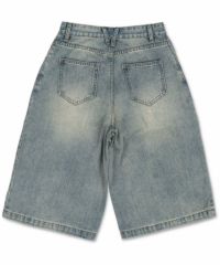OLD JEANS グランジショーツ　変形ワイドハーフデニム アメリカン ヴィンテージ ウエスト ストレート ショーツ
