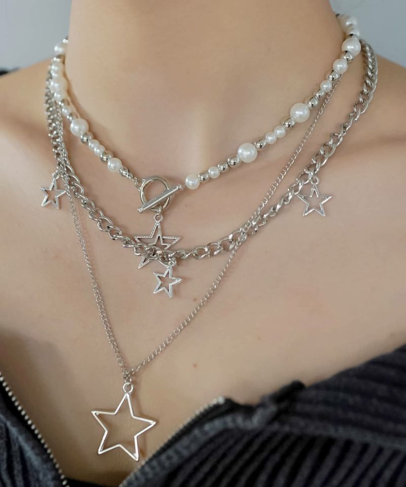 メタルネックレス/3連5スター＜メール便対応＞ | SPINNS WEB STORE