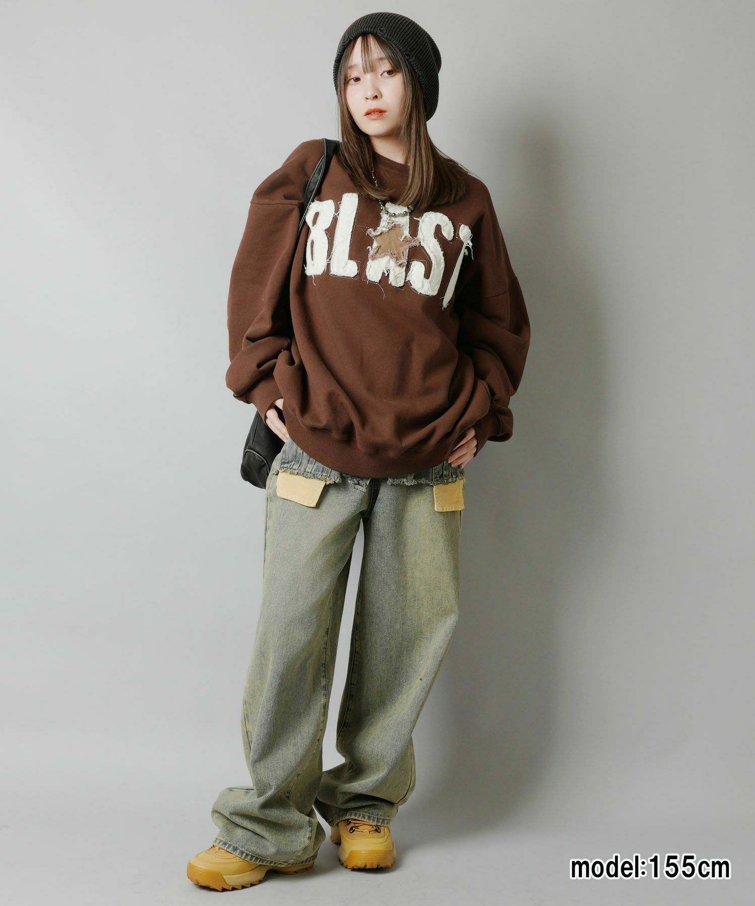 54%OFF】リメイク風パッチワークロゴスウェット/BLAST STAR | SPINNS