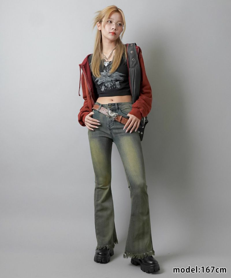 84%OFF】#フェアリーグランジ/ショート丈ジップパーカー