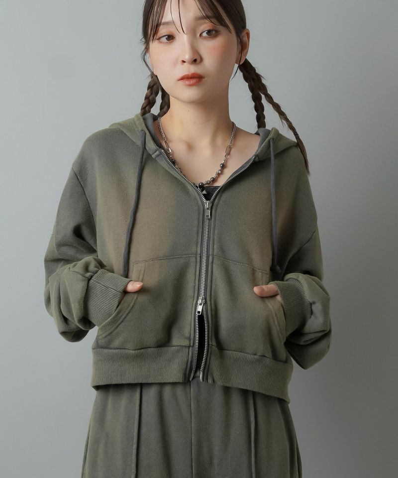 84%OFF】#フェアリーグランジ/ショート丈ジップパーカー