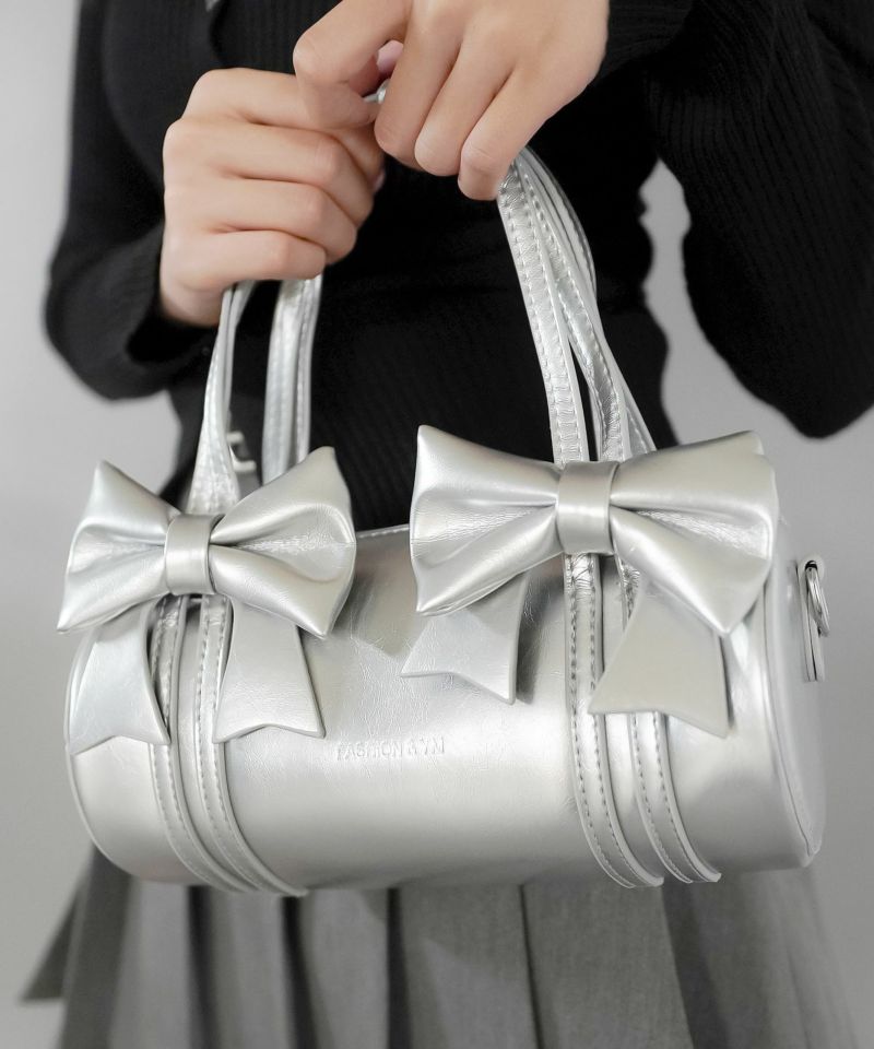 ハンドメイド♡リボンバッグ♡ハンドバッグ Chick ハンドバッグ ribbon hand Bag / リボンデザイン