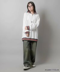 レビュー高評価アイテム特集｜ファッション通販 78%OFF】ラインが可愛い♪ハーフジップオーバーサイズスウェット トップス