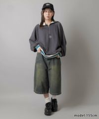 78%OFF】ラインが可愛い♪ハーフジップオーバーサイズスウェット