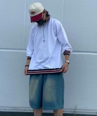 78%OFF】ラインが可愛い♪ハーフジップオーバーサイズスウェット