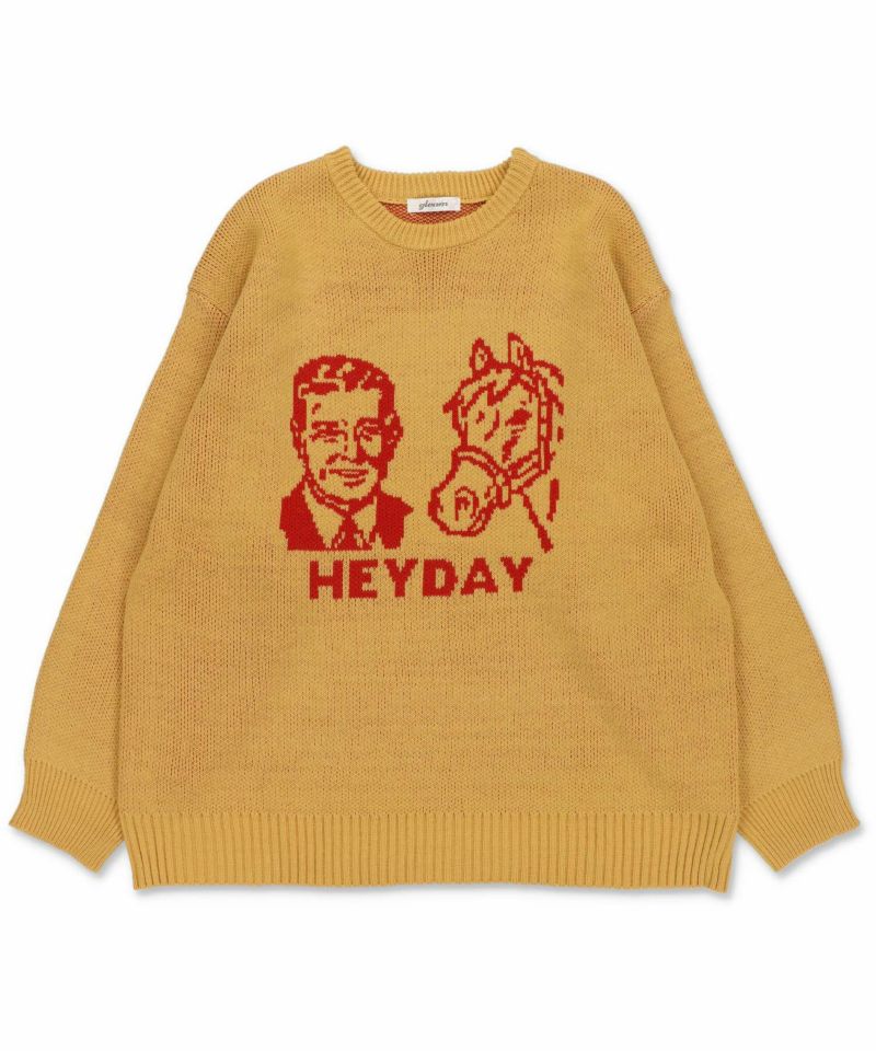 75%OFF】ビンテージっぽな柄がツボ / ジャガードビッグニット