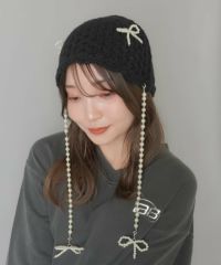 レースビーニー/ニット帽/パールリボン | SPINNS WEB STORE