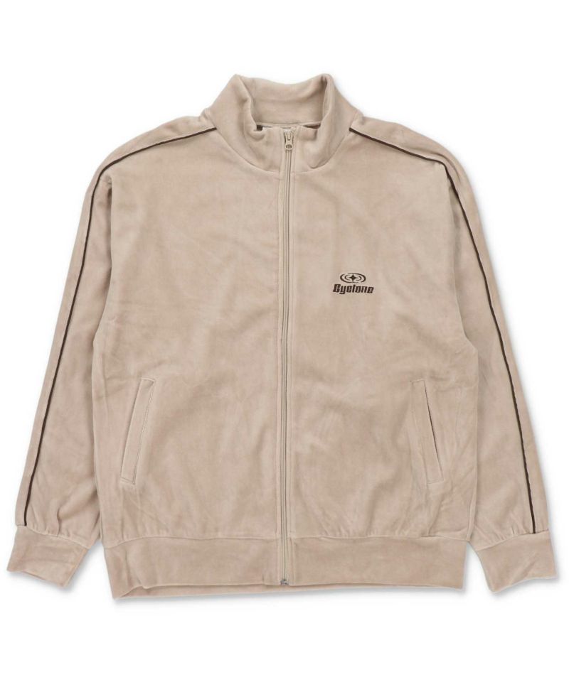 61%OFF】ワンポイントベロアジップパーカー/パイピングデザイン