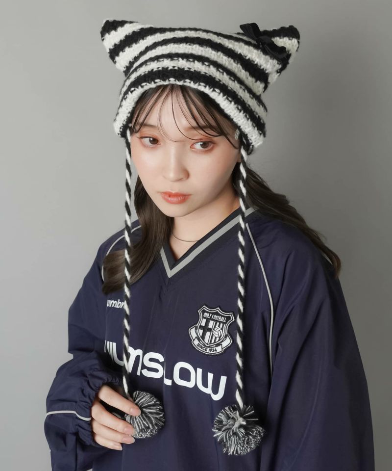 ポンポンつき猫耳ニット帽/リボン | SPINNS WEB STORE | SPINNS ポンポンつき猫耳ニット帽/リボン | SPINNS WEB STORE | SPINNS