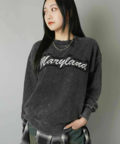 ピグメントオーバーサイズスウェット/ロゴワッペン/5色展開