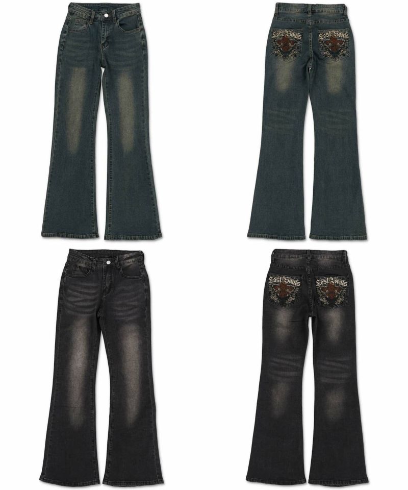 698 バックボーンザベイシス フレア デニム パンツ S