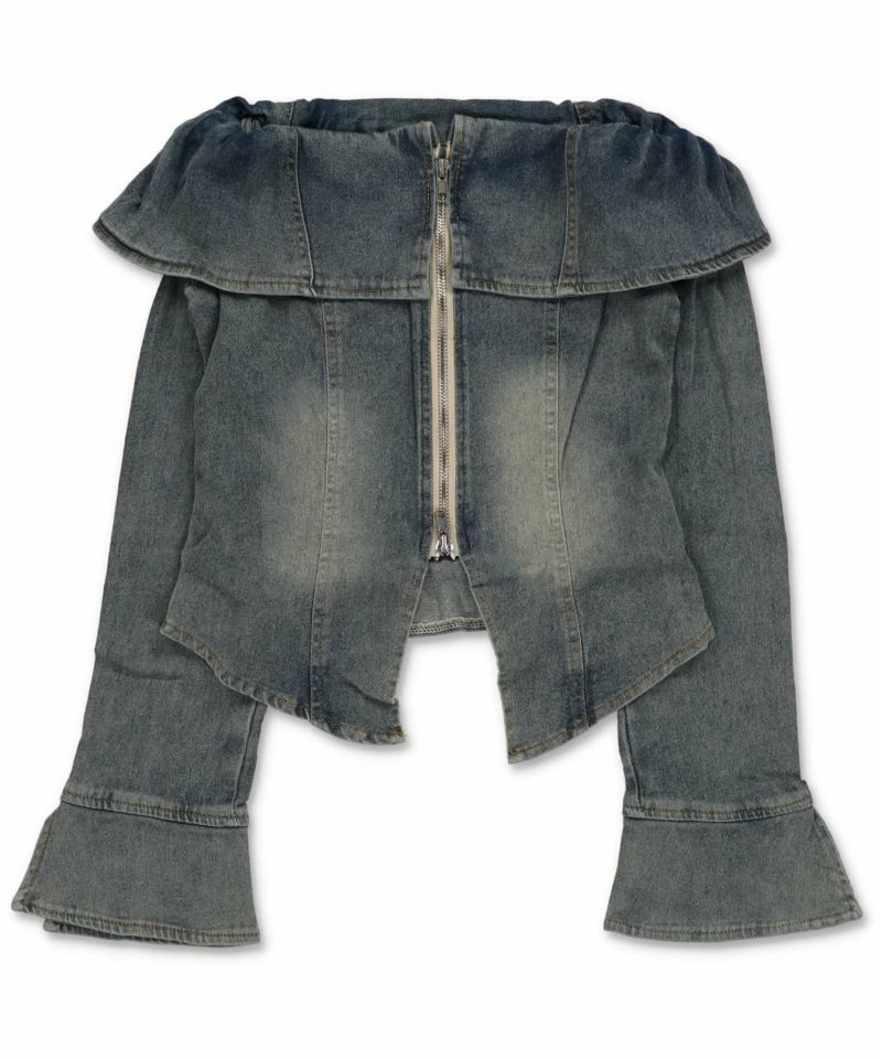 51%OFF】オフショルジップカットソー/デニム | SPINNS WEB STORE