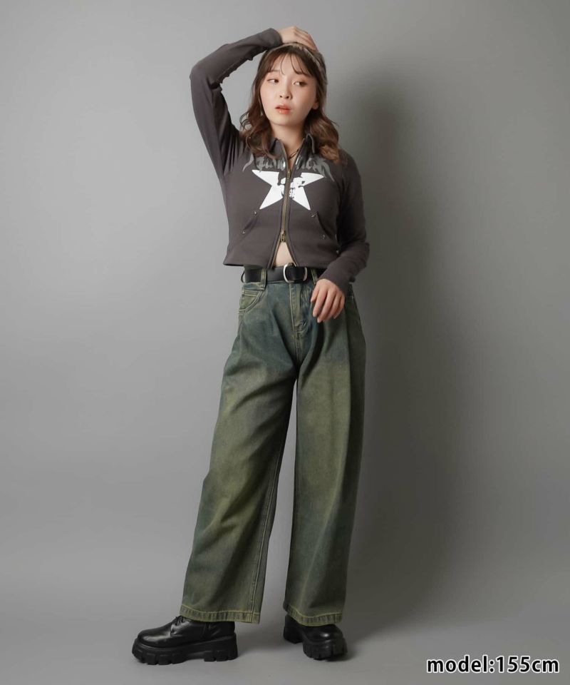 長袖ジップカットソー/スカルスター | SPINNS WEB STORE