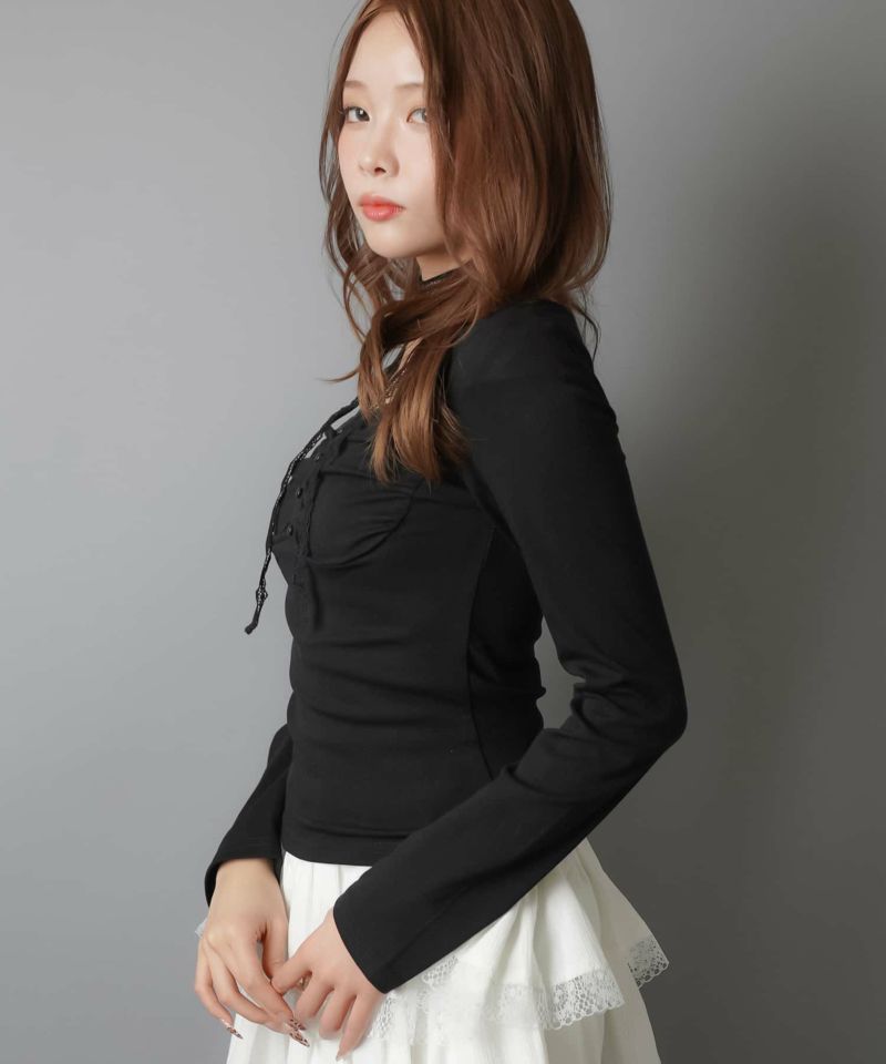 長袖カットソー/ロンT/レースタイ/細マフラー付 | SPINNS WEB 長袖カットソー/ロンT/レースタイ/細マフラー付 | SPINNS WEB