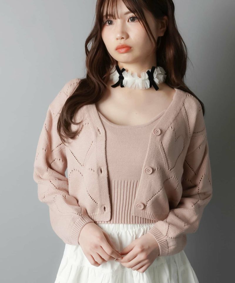 MLB KOREA ハートニットカーディガン ☆MLB☆ HEART CROP CARDIGAN 大人気 韓国発 ガーディガン (MLB