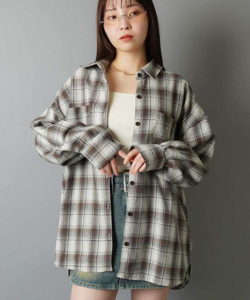 ケボズ KEBOZ CHECK BIG SHIRT MADE IN JAPAN （NAVY） -PASSOVER