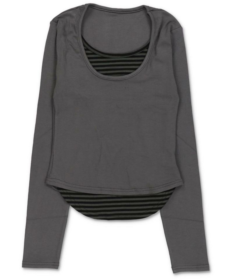 フェイクレイヤードボーダーカットソー | SPINNS WEB STORE
