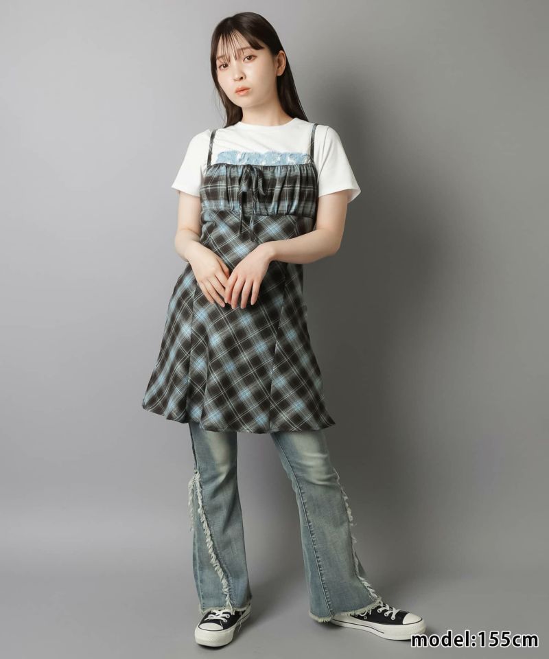 チェックリボンミニキャミワンピース | SPINNS WEB STORE