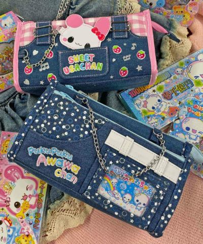 しずくちゃん　平成　小物入れ　筆箱　鏡付き　デニム生地 m62108881795_1.jpg?1748487580