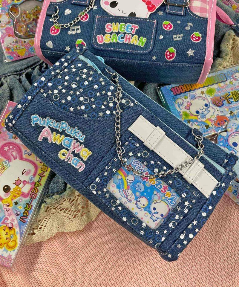 未使用品 平成 レトロ チェーン ペンポーチ デニム ペンケース