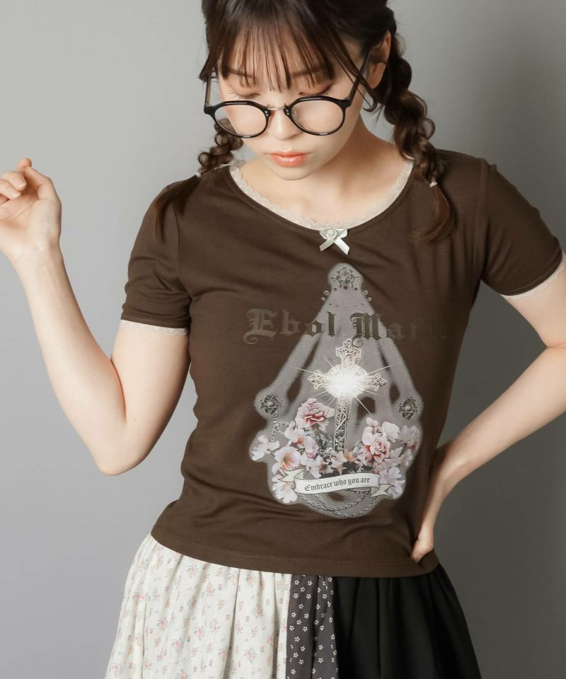 半袖プリントTシャツ/レース | SPINNS WEB STORE | SPINNS 半袖プリントTシャツ/レース | SPINNS WEB STORE | SPINNS