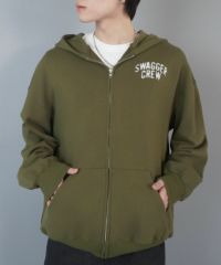 スワッガー　ストリートブランド　トラッカー型 シャツパーカー　ブラックXXL ≪SWAGGER CREW/スワッガークルー≫ストリートロゴジップ