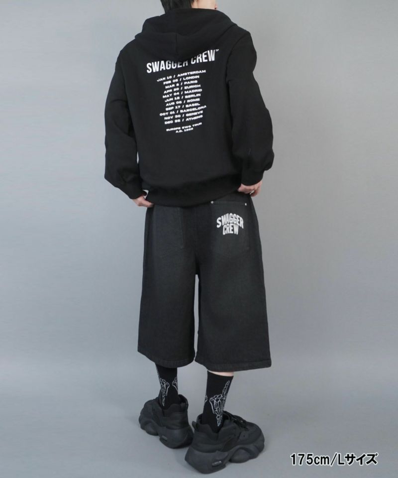 ≪SWAGGER CREW/スワッガークルー≫ストリートロゴデニムワイド