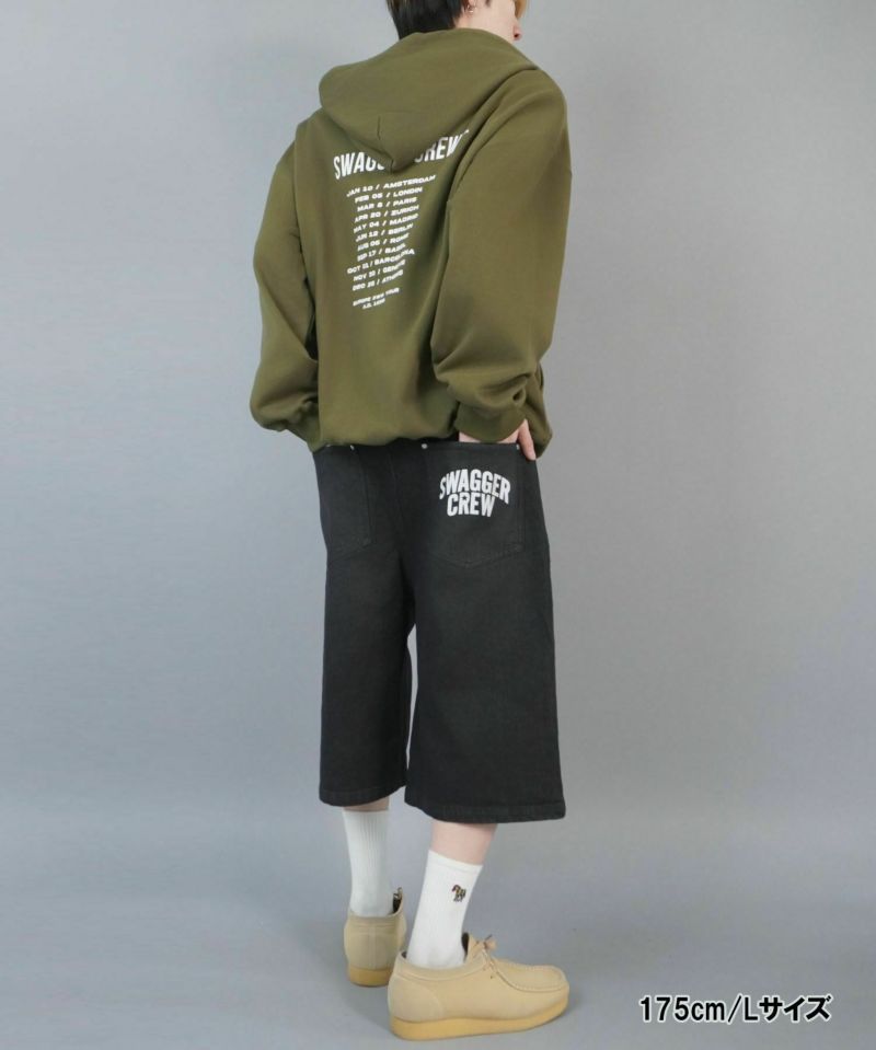 ≪SWAGGER CREW/スワッガークルー≫ストリートロゴデニムワイド