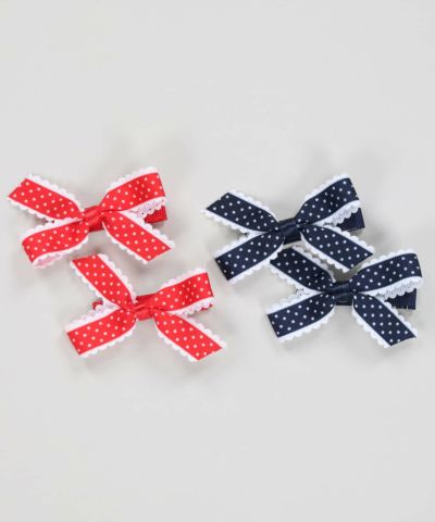 パッチンピン/ドットサイドリボン/2個セット | SPINNS WEB STORE パッチンピン/ドットサイドリボン/2個セット | SPINNS WEB STORE