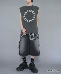 80%OFF】ピグメントノースリーブTシャツ/サークルロゴ | SPINNS WEB