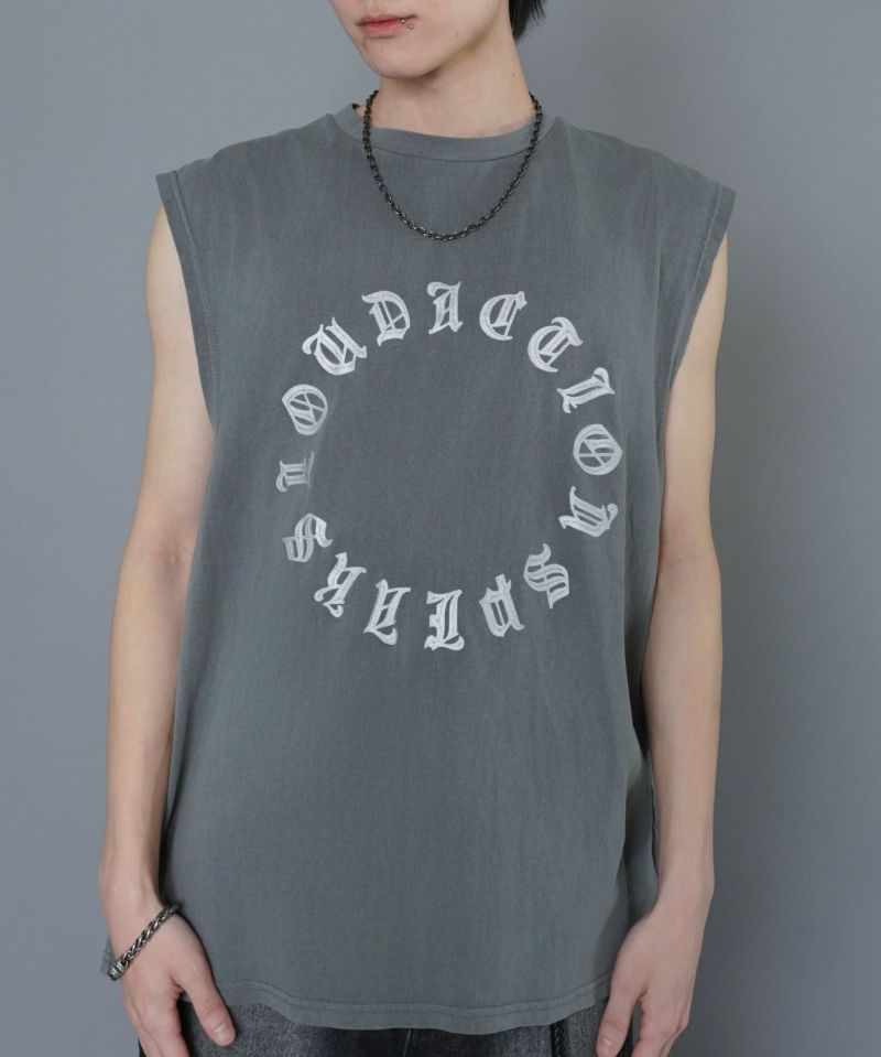 80%OFF】ピグメントノースリーブTシャツ/サークルロゴ | SPINNS WEB