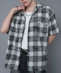 90%OFF】オンブレオープンカラーチェックシャツ/バックロゴ | SPINNS