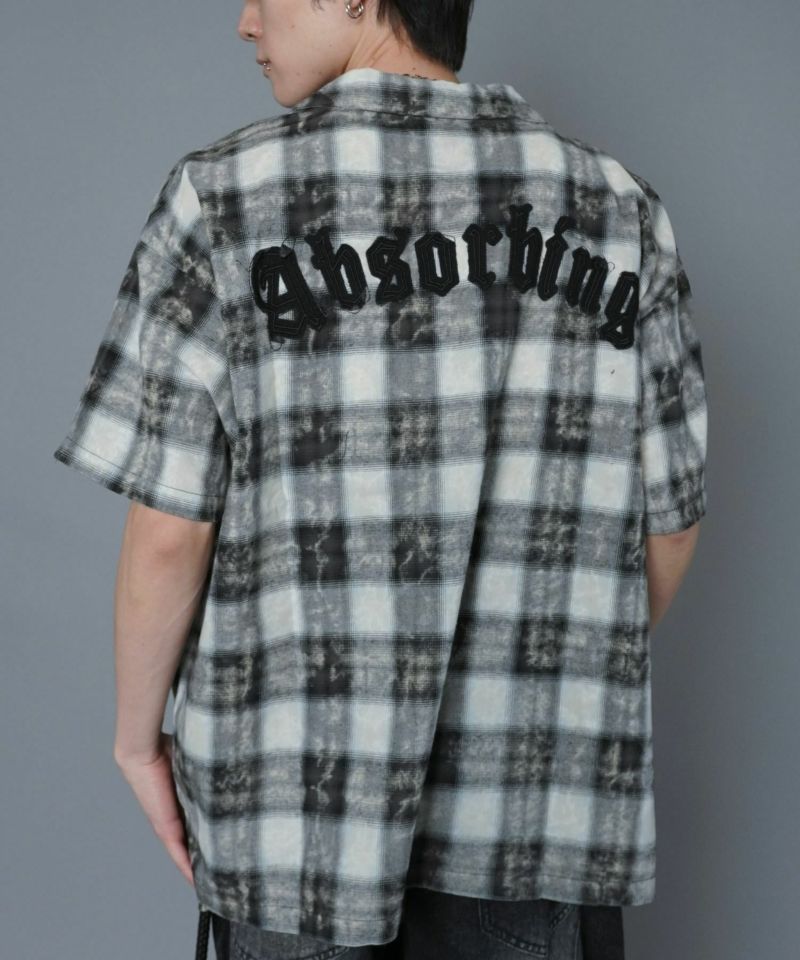 YOKE 21SS オープンカラー チェックシャツ Mサイズ 日本製 ガーゼ オンブレチェック オープンカラーシャツ｜SHIRT STATION