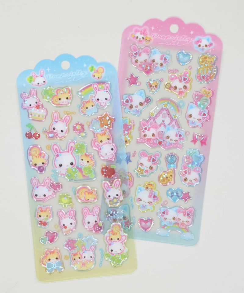 平成女児/ぷくぷくドロップジェリーシール/フワフワらびちゃん