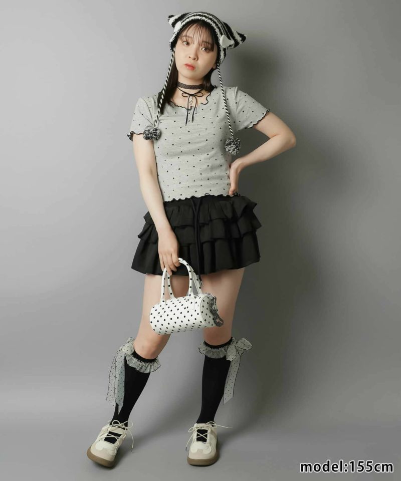 フリル付きグレーのミニスカート 109590_db23.jpg?20241225131220