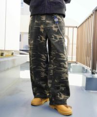 カモフラージュ柄ミリタリーワイドパンツ（リアルツリー）/ドロー