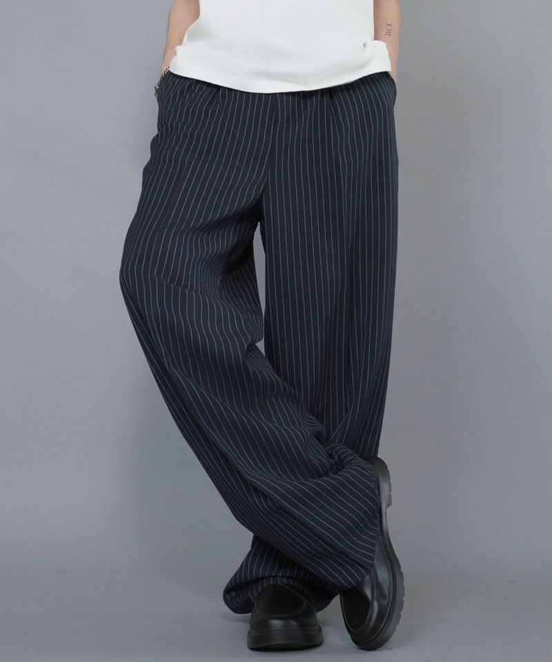 スラックスワイドパンツ/ストライプ | SPINNS WEB STORE