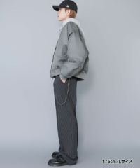 ピンストライプワイドスラックスパンツ/センタープレス | SPINNS WEB