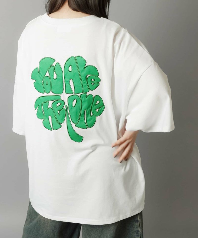 半袖オーバーサイズTシャツ/クローバー/バックプリント | SPINNS 半袖オーバーサイズTシャツ/クローバー/バックプリント | SPINNS