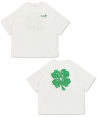 21%OFF】半袖オーバーサイズTシャツ/クローバー/バックプリント