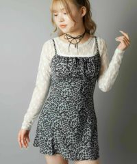 67%OFF】6柄展開/リボンミニキャミワンピース/星柄/ドット